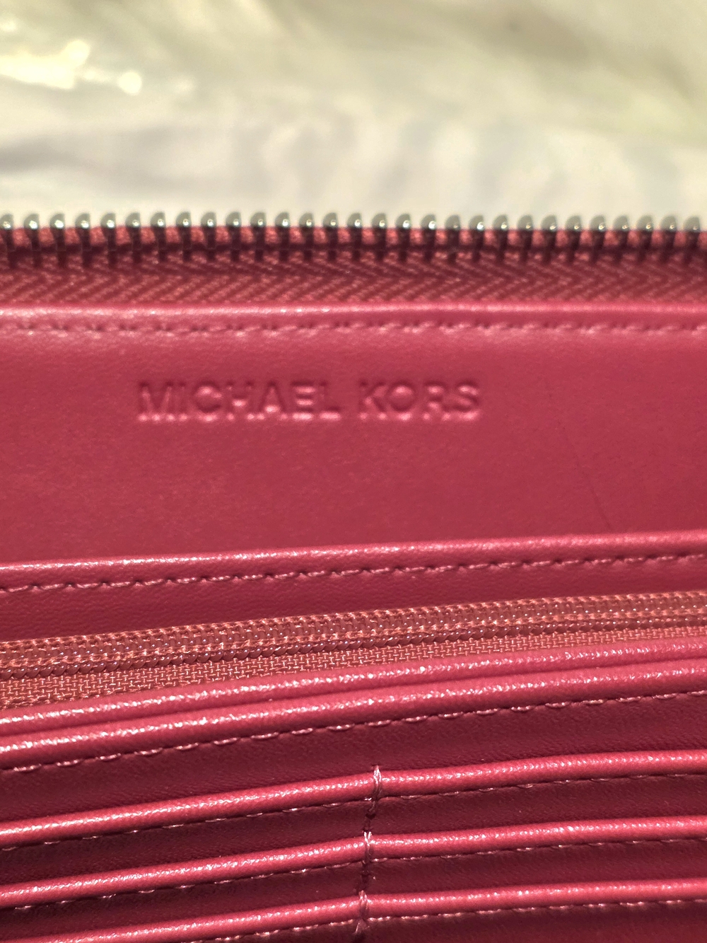 Michael Michael Kors Avril Large Raspberry Satchel Bag & Matching Wallet NWT - Picture 14 of 17